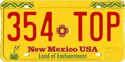 NM license plate 354TOP