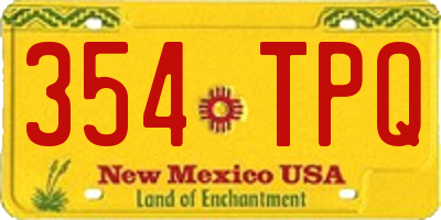 NM license plate 354TPQ