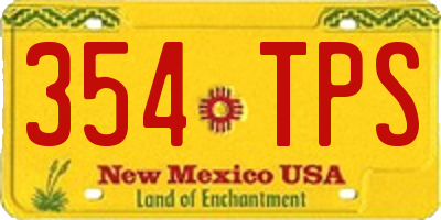 NM license plate 354TPS