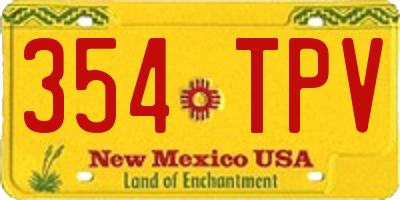 NM license plate 354TPV