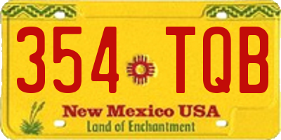 NM license plate 354TQB