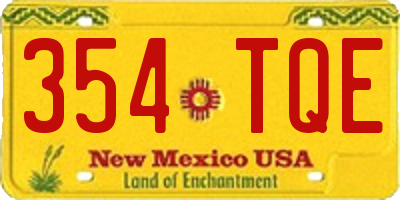 NM license plate 354TQE