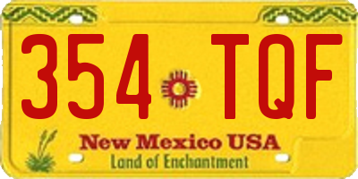 NM license plate 354TQF