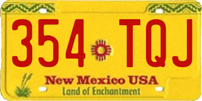 NM license plate 354TQJ