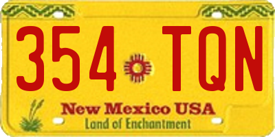 NM license plate 354TQN