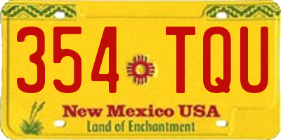 NM license plate 354TQU