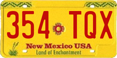 NM license plate 354TQX