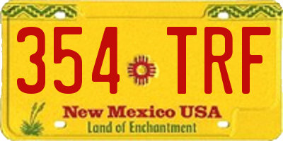 NM license plate 354TRF