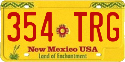 NM license plate 354TRG