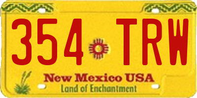 NM license plate 354TRW