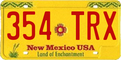 NM license plate 354TRX