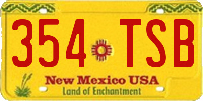NM license plate 354TSB