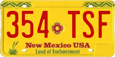 NM license plate 354TSF
