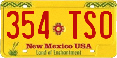 NM license plate 354TSO