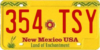 NM license plate 354TSY