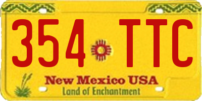 NM license plate 354TTC