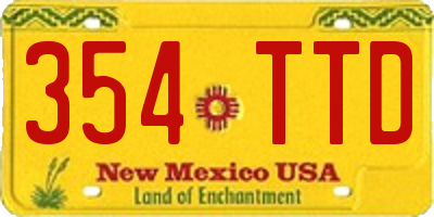 NM license plate 354TTD