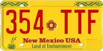 NM license plate 354TTF