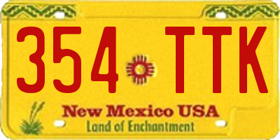 NM license plate 354TTK