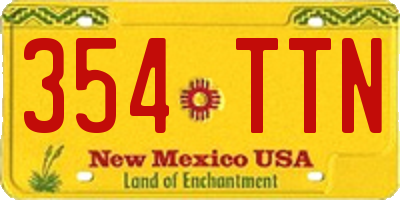 NM license plate 354TTN