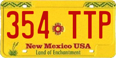 NM license plate 354TTP
