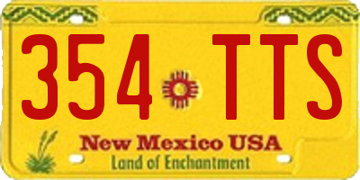 NM license plate 354TTS
