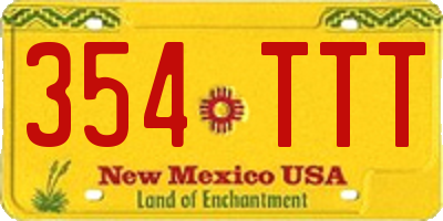 NM license plate 354TTT