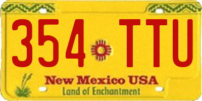 NM license plate 354TTU