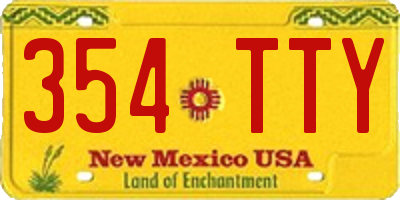 NM license plate 354TTY
