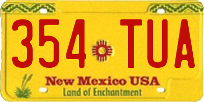 NM license plate 354TUA