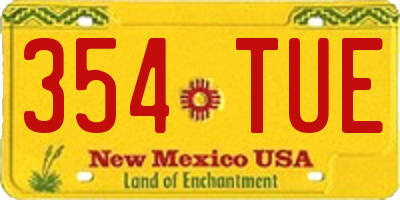 NM license plate 354TUE