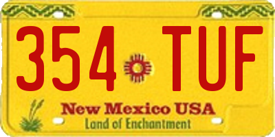 NM license plate 354TUF