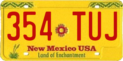 NM license plate 354TUJ