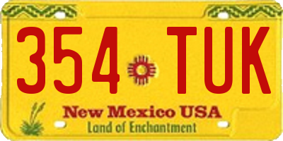 NM license plate 354TUK
