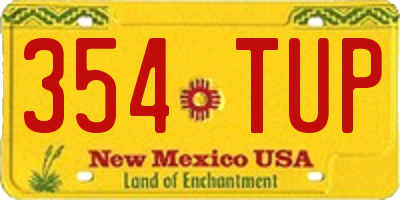 NM license plate 354TUP