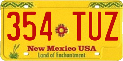 NM license plate 354TUZ