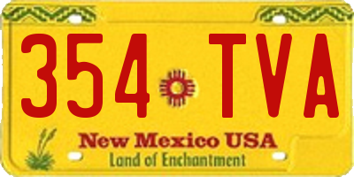 NM license plate 354TVA