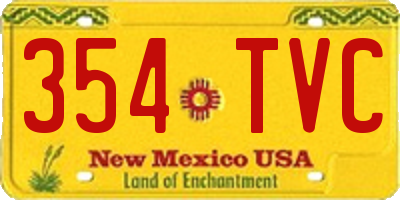 NM license plate 354TVC