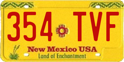 NM license plate 354TVF