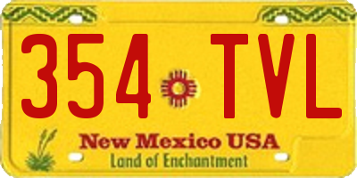 NM license plate 354TVL
