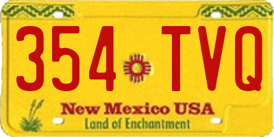 NM license plate 354TVQ