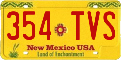NM license plate 354TVS