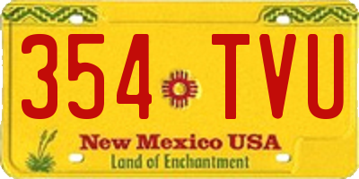NM license plate 354TVU