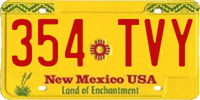 NM license plate 354TVY