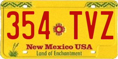 NM license plate 354TVZ