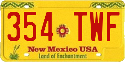 NM license plate 354TWF