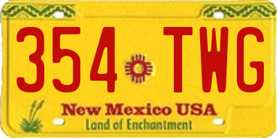 NM license plate 354TWG