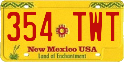 NM license plate 354TWT