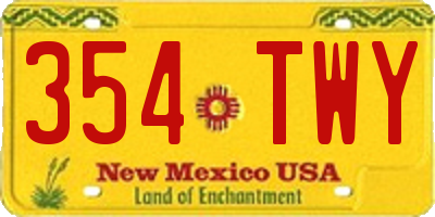 NM license plate 354TWY