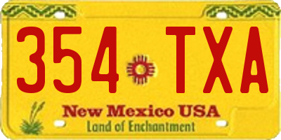 NM license plate 354TXA